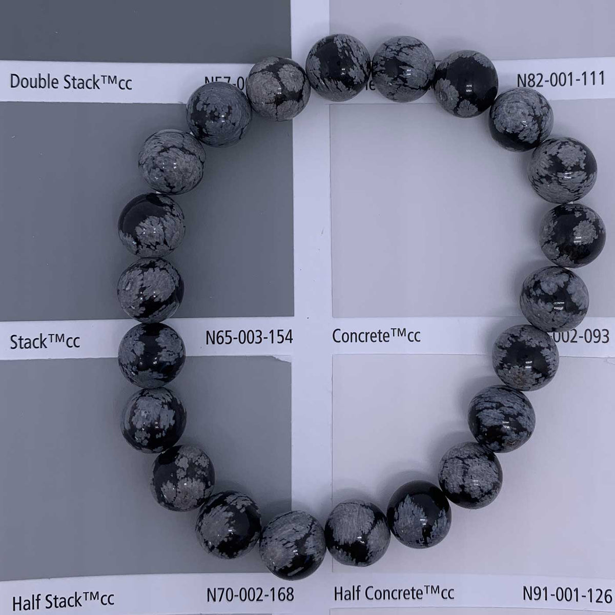 snowflake obsidian stretch bracelet gemstone