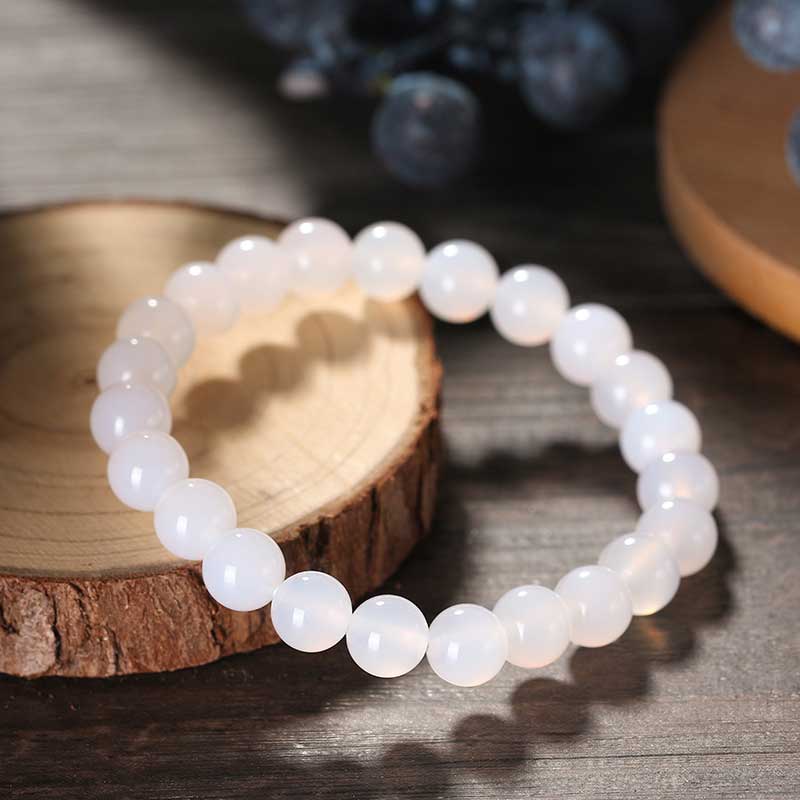 white agate stretch bracelet jewellery
