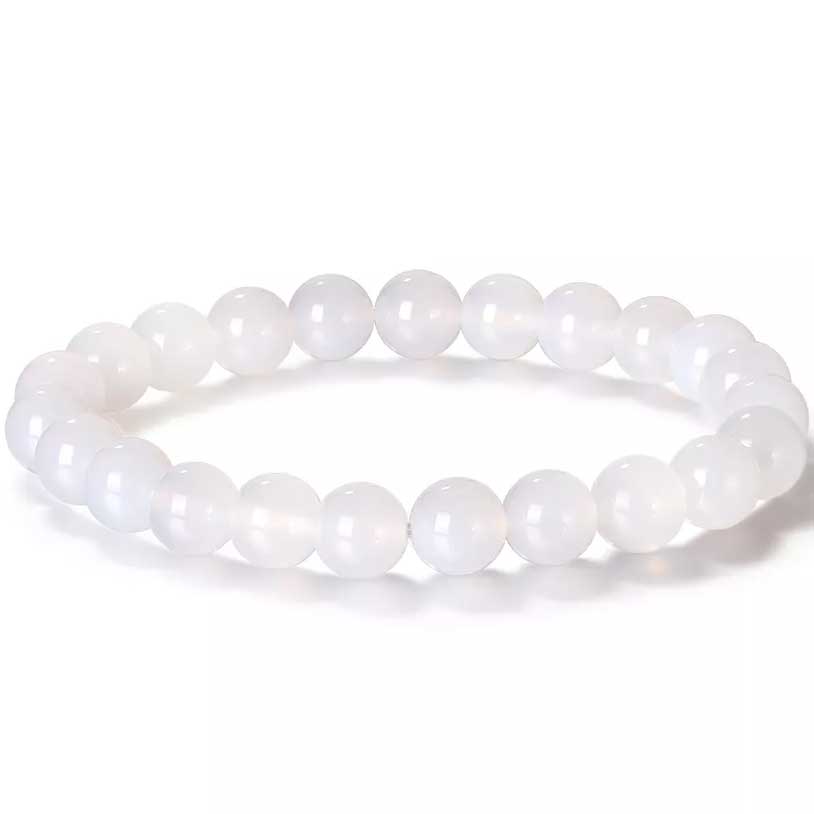 white agate stretch bracelet jewellery