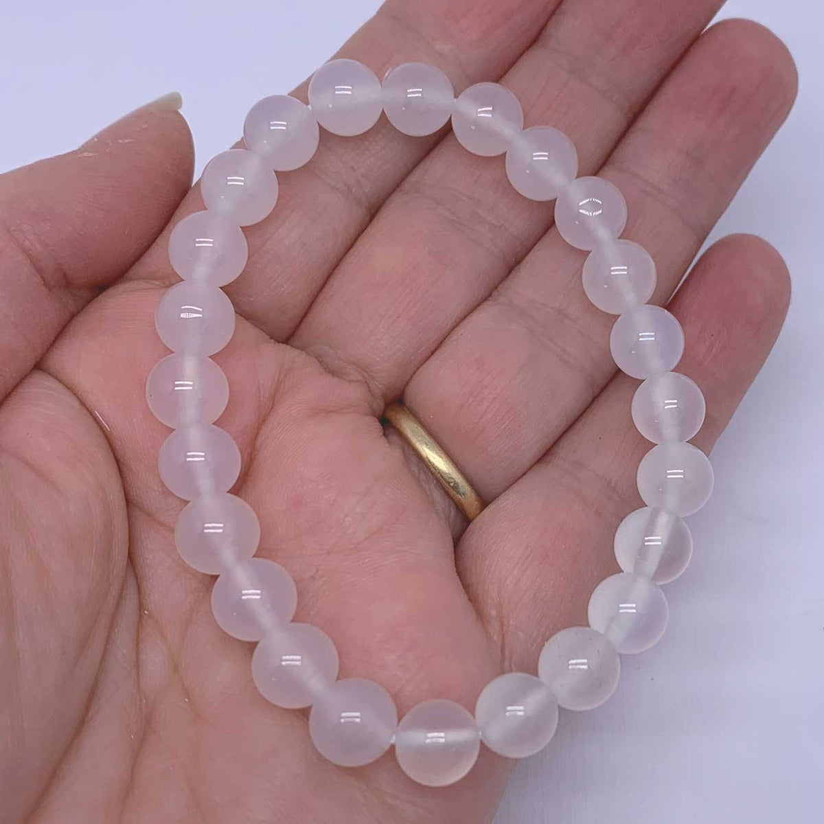 white agate stretch bracelet jewellery