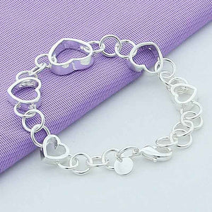 silver heart bracelet womens jewellery