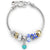 silver charm bracelet blue pearl