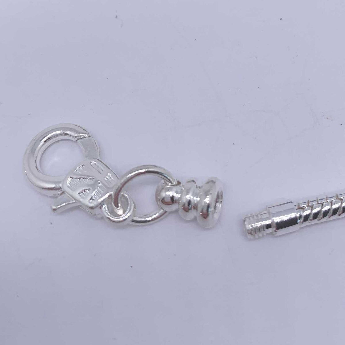 silver charm bracelet blue pearl