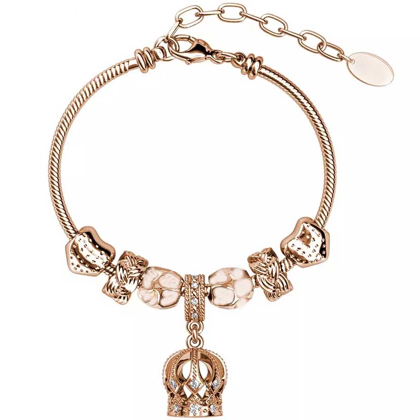 Rose Gold Charm Bracelet with FREE charms