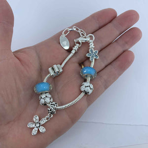 blue silver charm bracelet jewellery nz