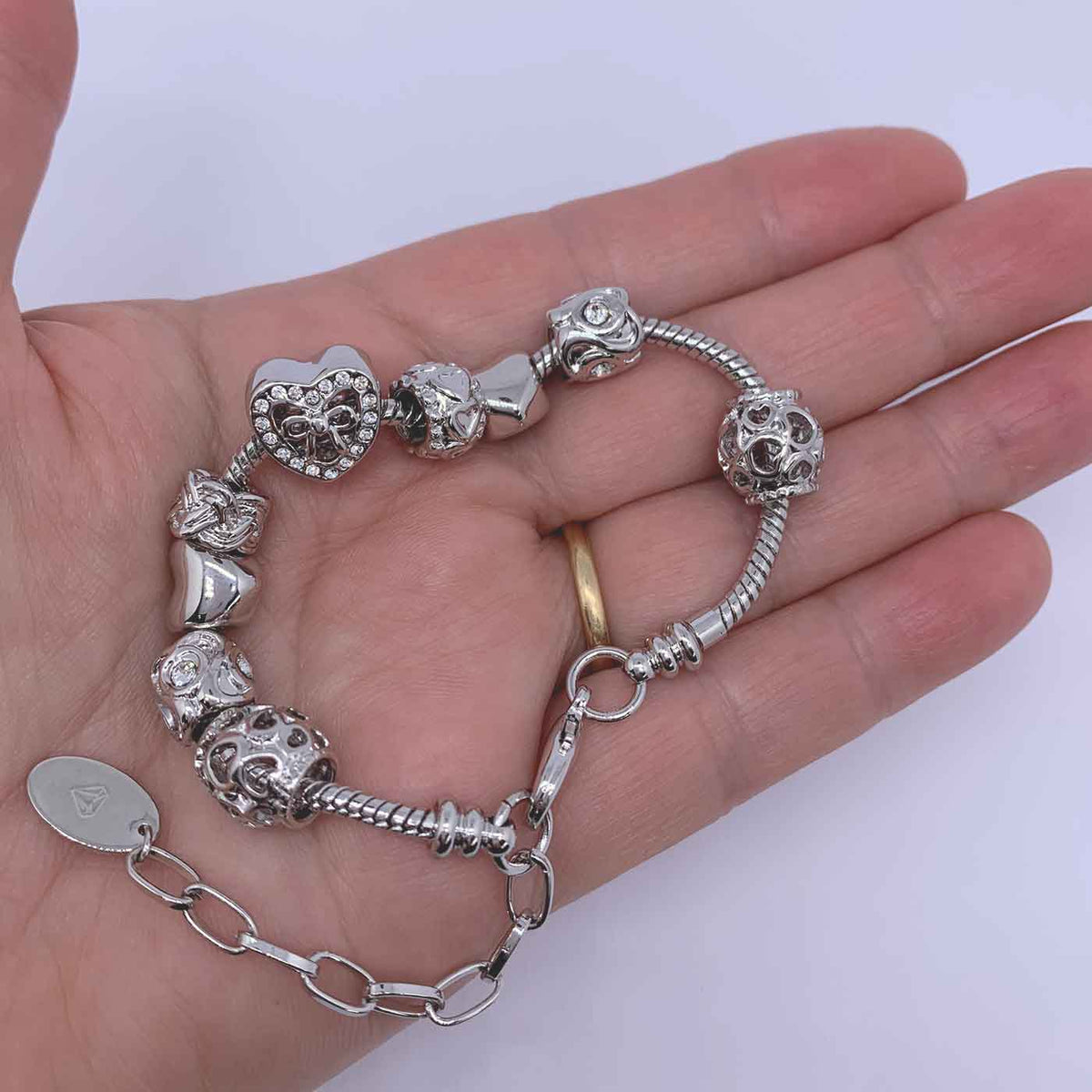 silver crystal charm bracelet jewellery women nz