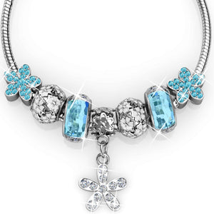 blue silver charm bracelet jewellery nz