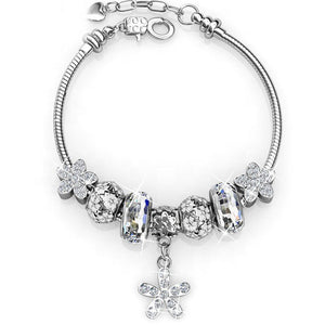 white crystal charm bracelet for women and girls