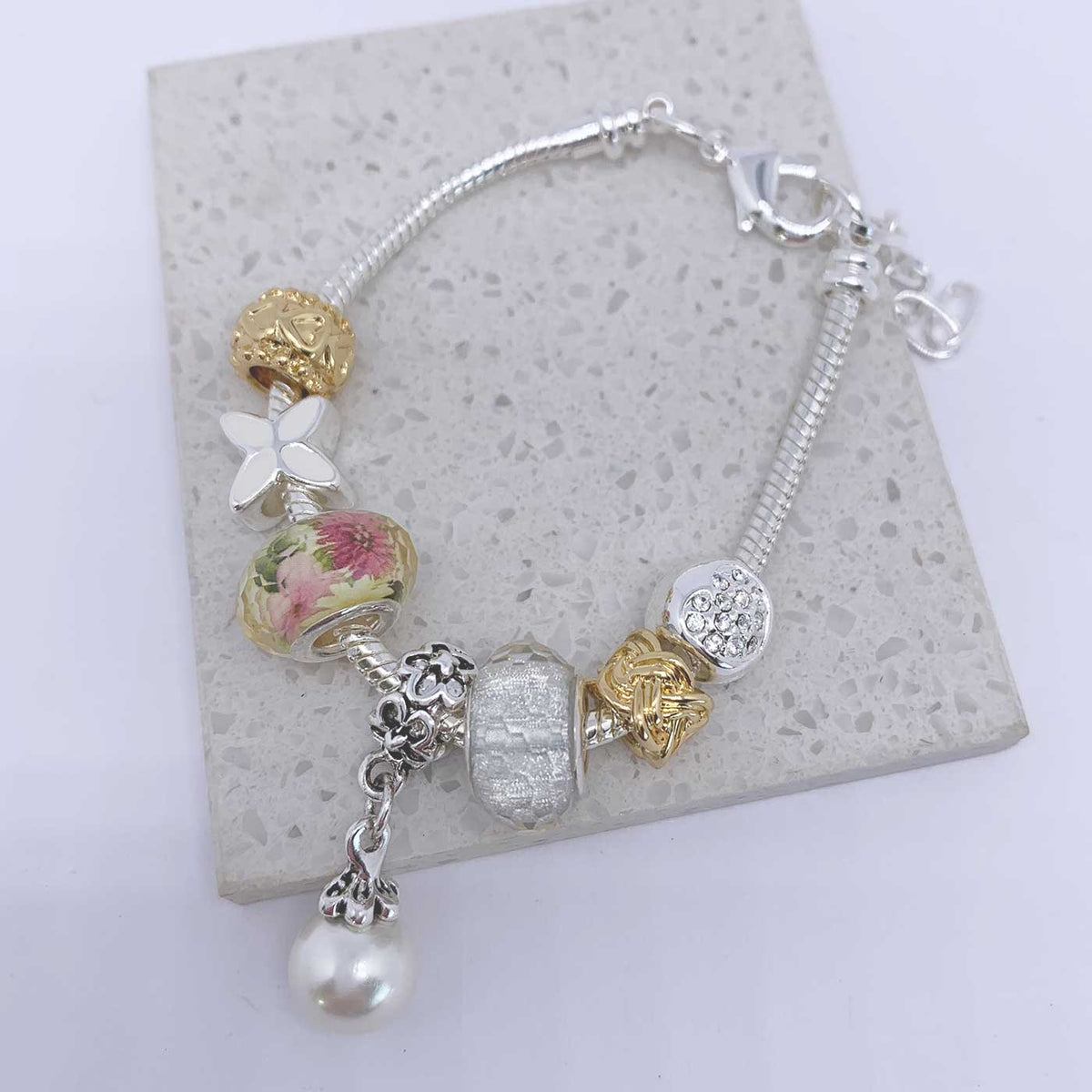 silver charm bracelet