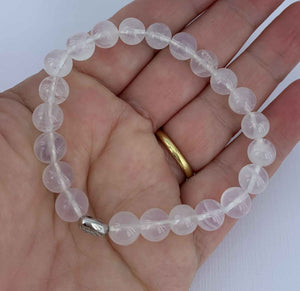 Austrian Crystal beads on Rhodium plated stretch bracelet "Ophira"