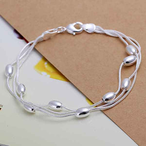 silver beaded snake chain bracelet jewellery