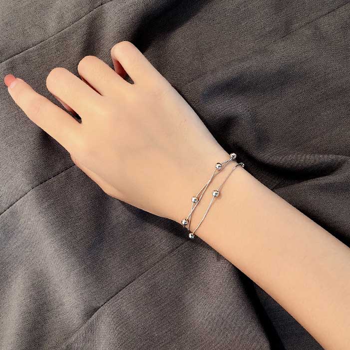 silver multi strand bracelet jewellry nz