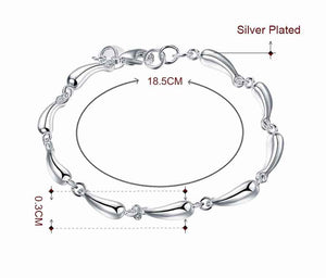 silver waterdrop bracelet for women