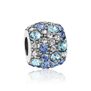 crystal blue silver charm for women girls