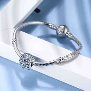 crystal blue silver charm for women girls