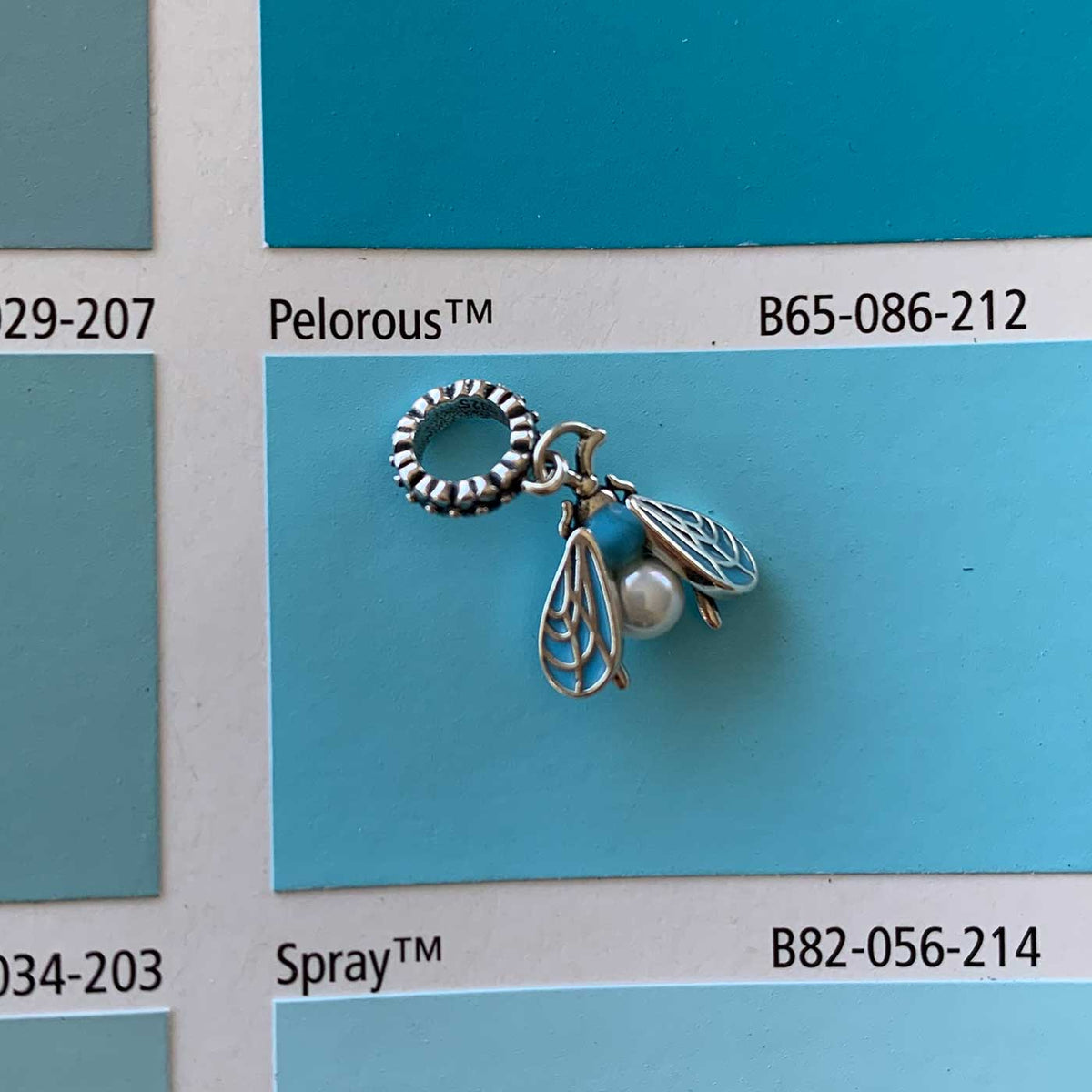 charm silver moth  blue bracelet for women girls