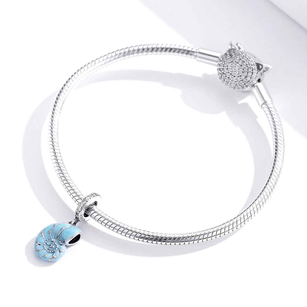 blue nautilus bracelet charm for women girls