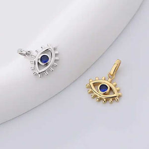 silver evil eye charm frenelle jewellery