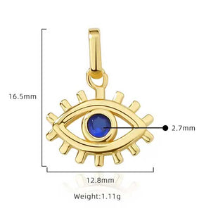 gold evil eye charm size