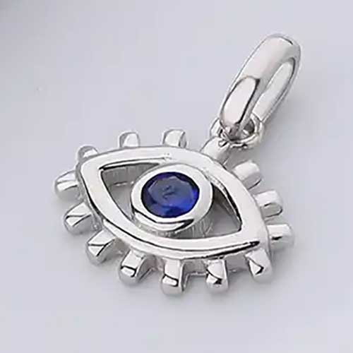 silver evil eye charm
