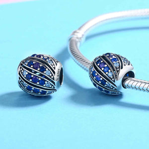 blue silver crystal charm for bracelet women