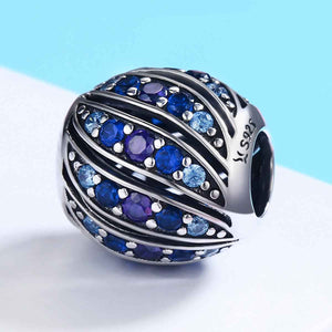 blue silver crystal charm for bracelet for women
