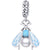 charm silver moth  blue bracelet for women girls