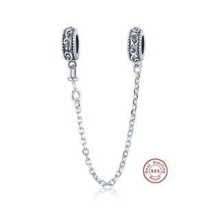 charm safety chain silver