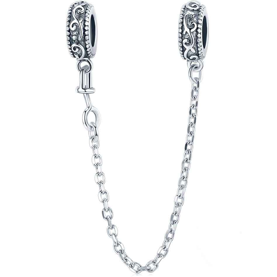 charm safety chain silver