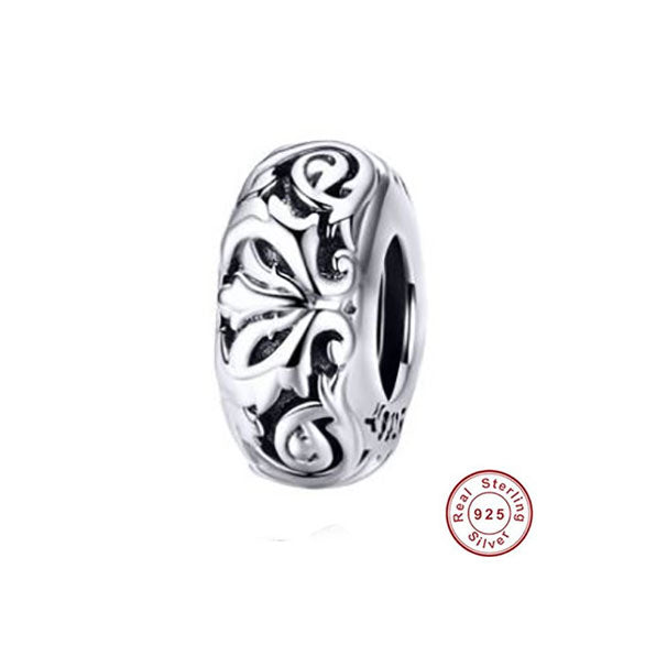 silver scroll spacer charm bead