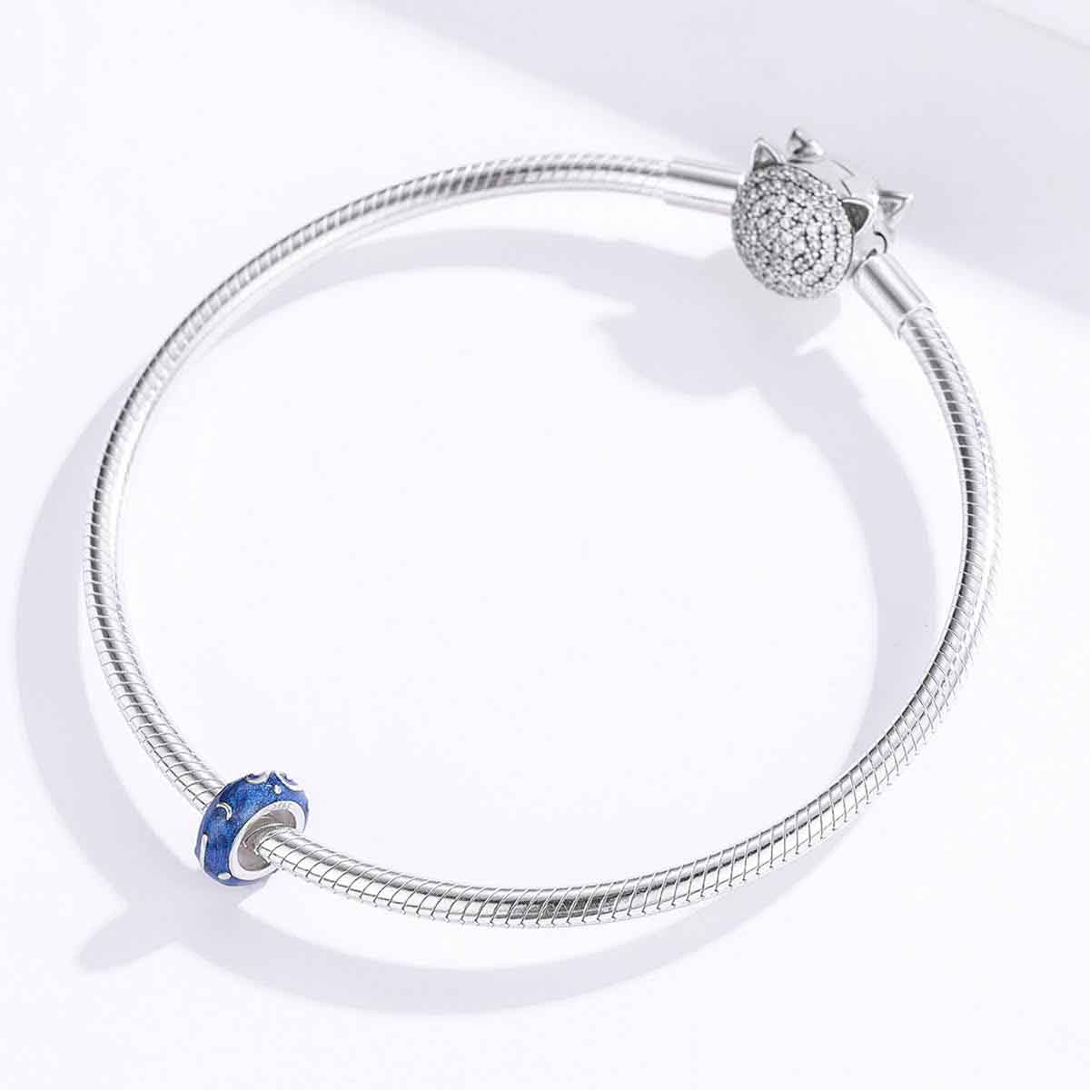 blue silver charm for women girls