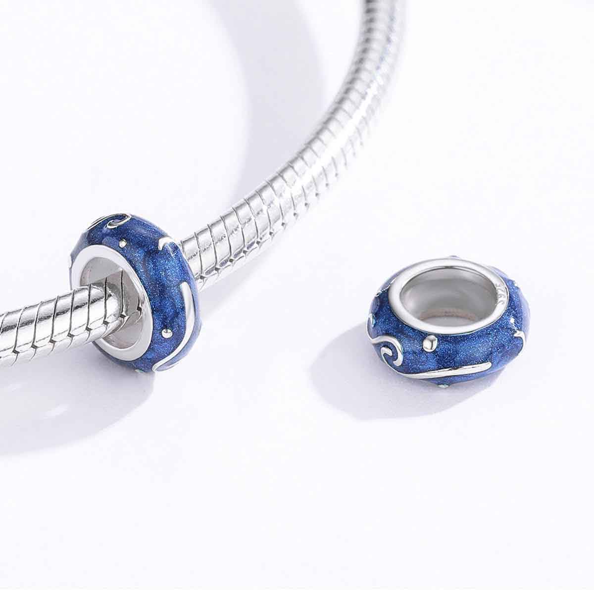 blue silver charm for women girls