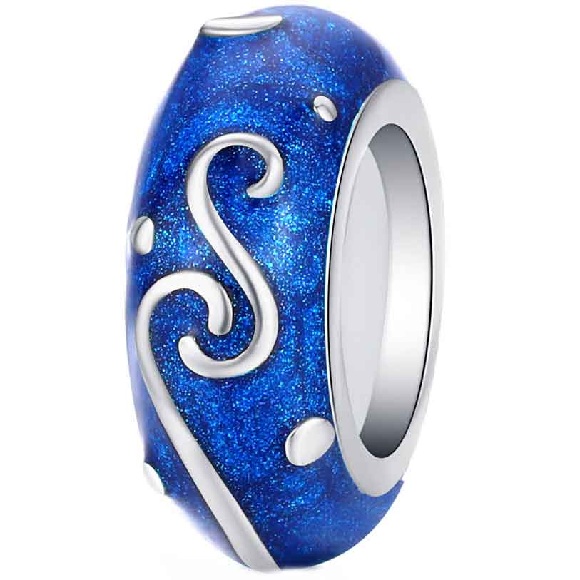 blue silver charm for women girls
