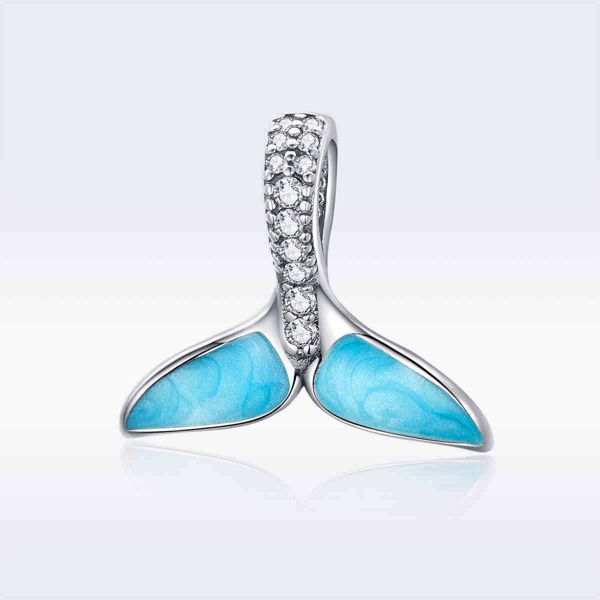 blue whale tail silver charm pandora