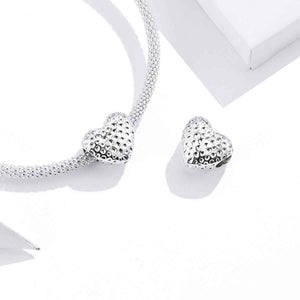 Silver heart charm for women girls