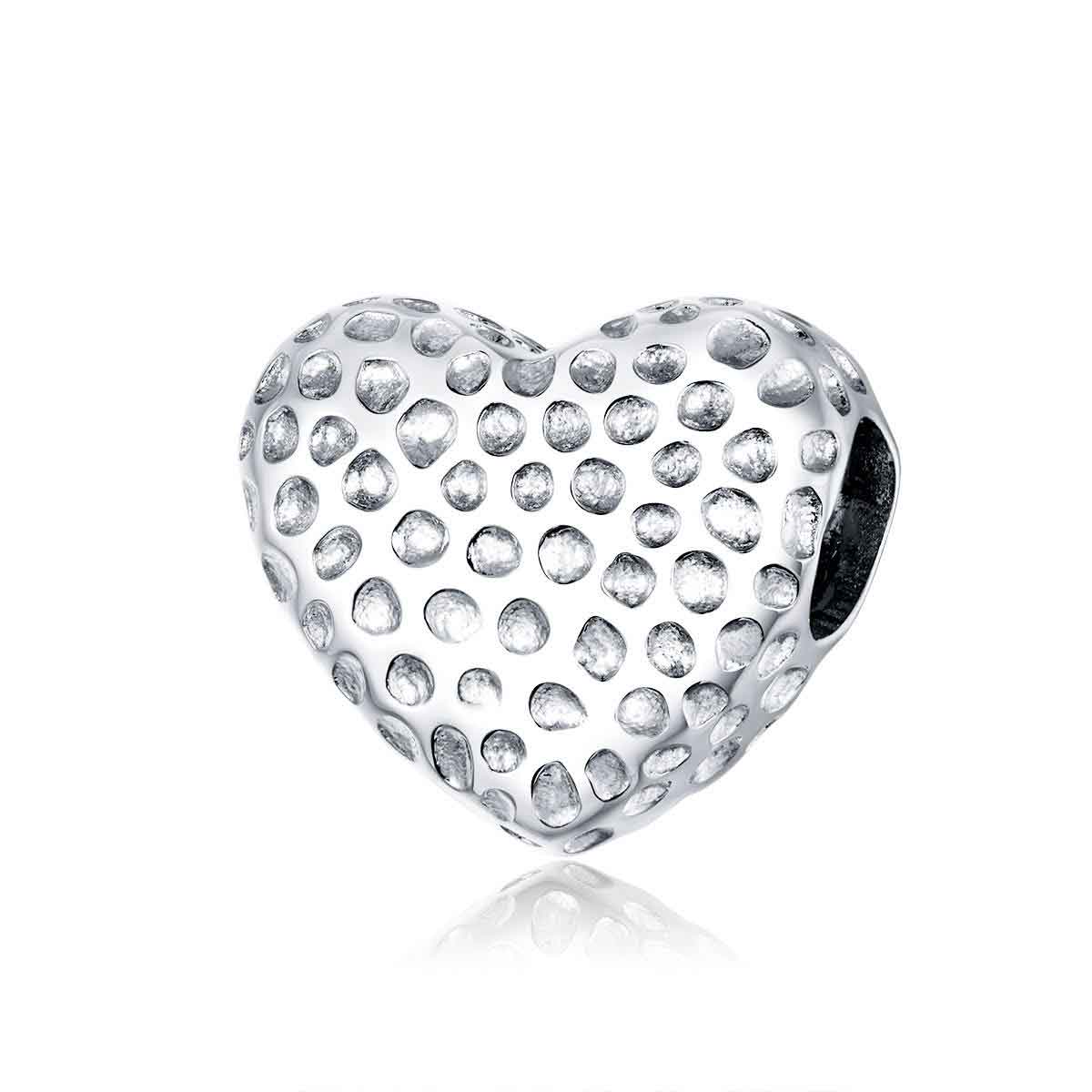 Silver heart charm for women girls