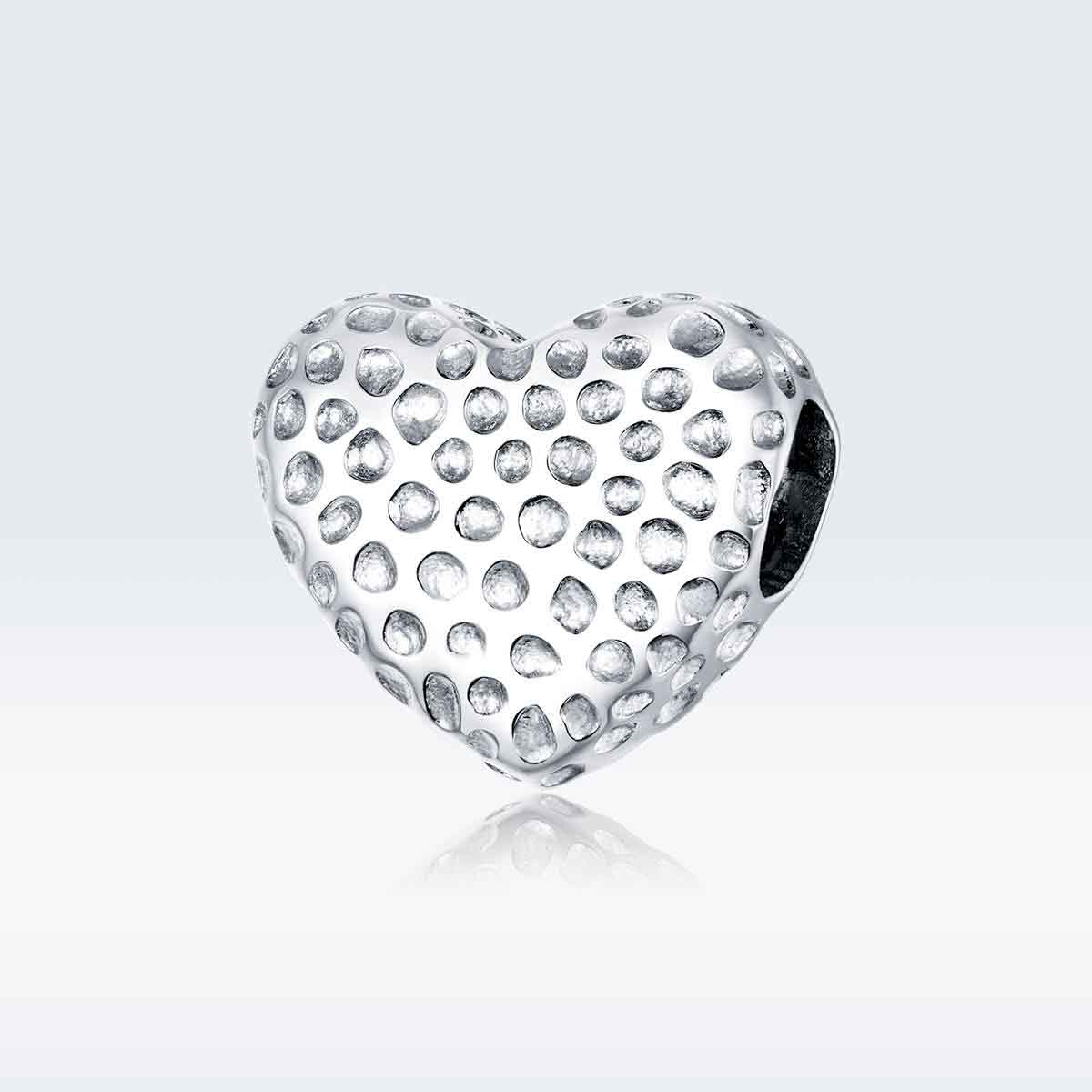 Silver heart charm for women girls