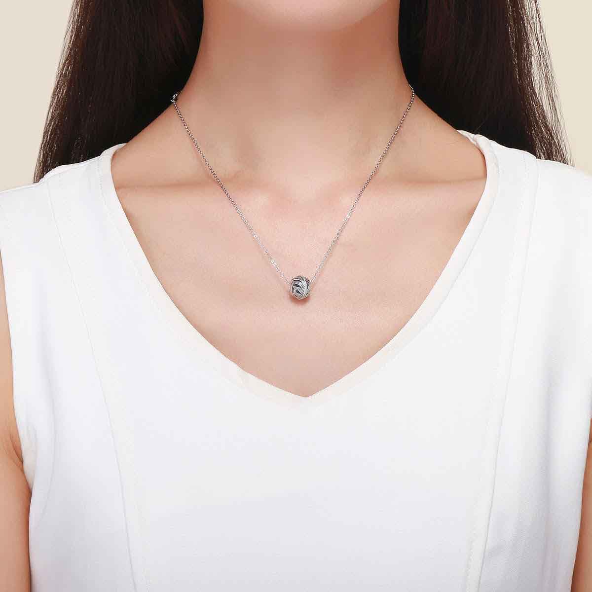 silver feather charm bracelet bead