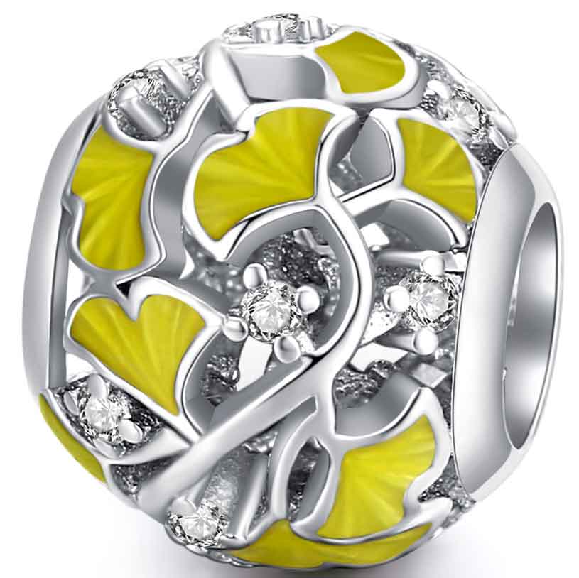 ginko leaves silver charm pandora