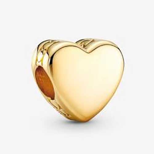 gold heart charm for bracelets