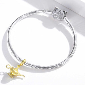 golden lamp aladin wish charm bracelet