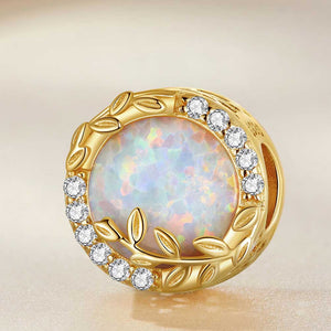 gold opal charm for bracelet women gift