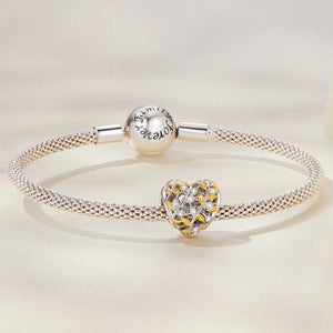 gold silver heart charm for bracelets