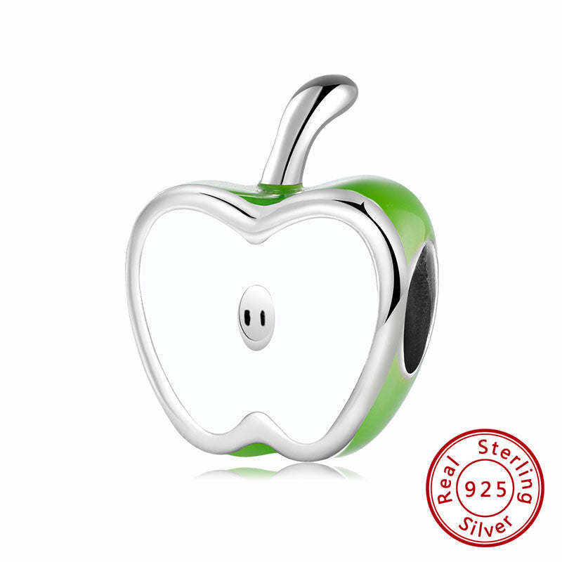 frenelle jewellery charm bracelet green apple silver