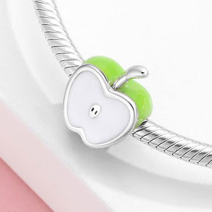 frenelle jewellery charm bracelet green apple silver