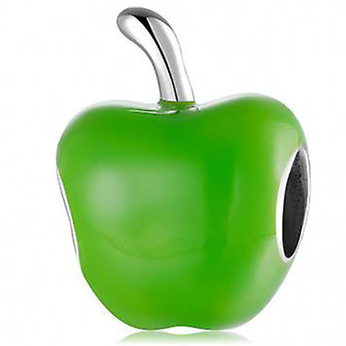 frenelle jewellery charm bracelet green apple silver