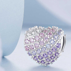 pink purple crystal heart charm gift women