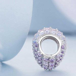 pink purple crystal heart charm bracelet