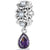 Silver Pearl and Purple Teardrop Crystal Charm