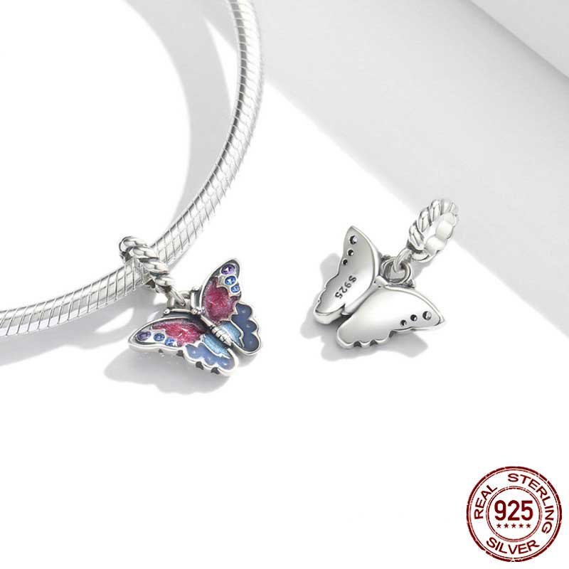 FRENELLE Jewellery Silver charm Red Butterfly Buy Online NZ